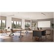 Hirsh Modern T-Leg Metal Table Desk. Arctic Silver/White