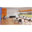 Hirsh Modern T-Leg Metal Table Desk. Arctic Silver/White