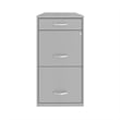 Space Solutions 3 Drawer Modern Metal Organizer File Cabinet in Artic Silver