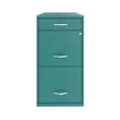 Space Solutions 18in Deep 3 Drawer Metal Organizer File Cabinet Teal/Turquoise