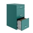 Space Solutions 18in Deep 3 Drawer Metal Organizer File Cabinet Teal/Turquoise