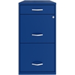 Space Solutions 18in Deep 3 Drawer Metal Organizer File Cabinet Blue
