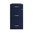 Space Solutions 18in Deep 3 Drawer Metal Organizer File Cabinet Navy