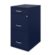 Space Solutions 18in Deep 3 Drawer Metal Organizer File Cabinet Navy