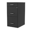 Space Solutions 18in Deep 3 Drawer Metal Organizer File Cabinet Black