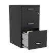 Space Solutions 18in Deep 3 Drawer Metal Organizer File Cabinet Black
