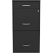 Space Solutions 18in Deep 3 Drawer Metal Organizer File Cabinet Black