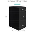 Space Solutions 18in Deep 3 Drawer Metal Organizer File Cabinet Black