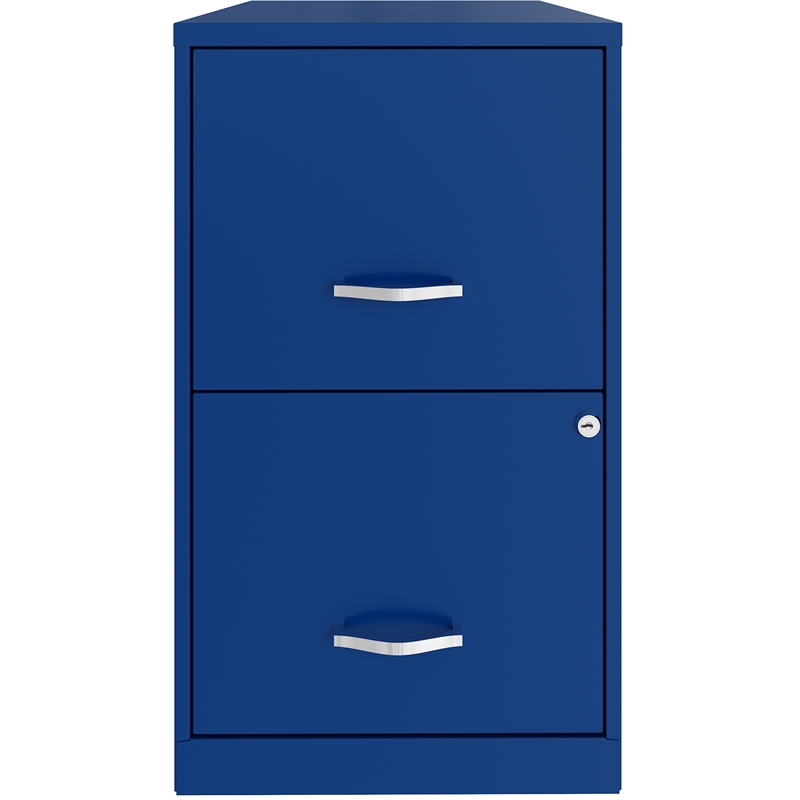 blue metal filing cabinet