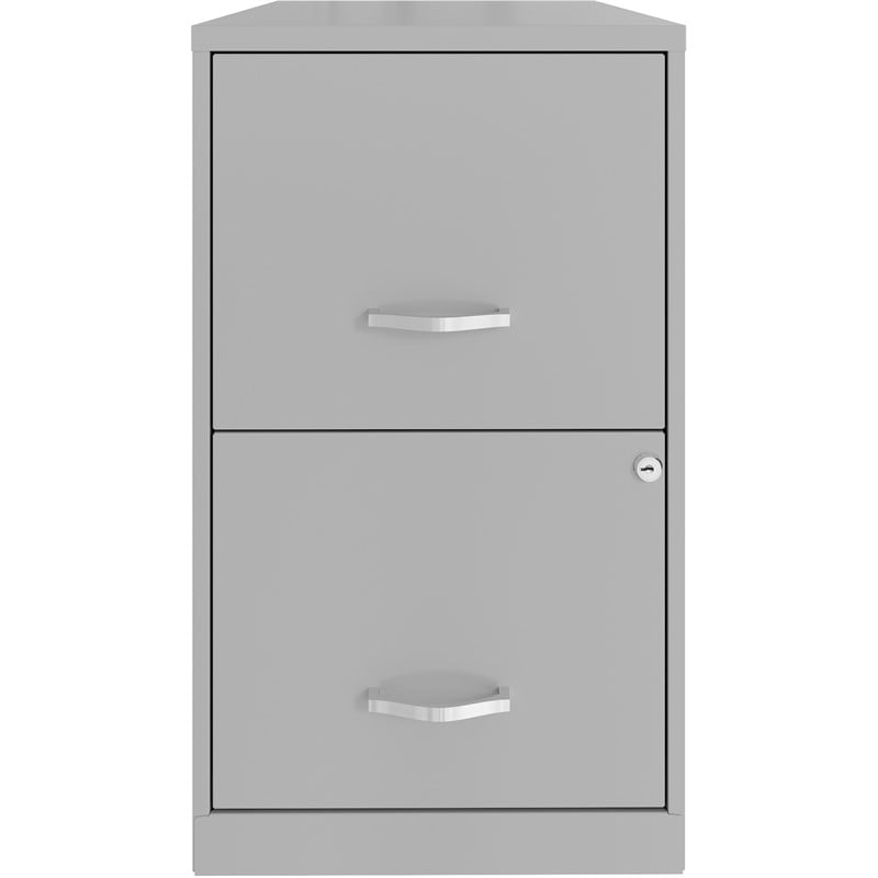 Space Solutions 18in 2 Drawer Metal File Cabinet Arctic Silver