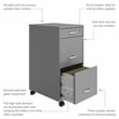 Space Solutions 3 Drawer Mobile Modern Metal File Cabinet in Artic Silver