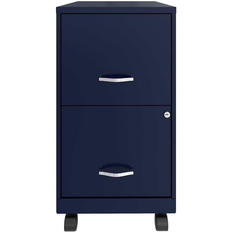 Space Solutions 18in 2 Drawer Metal Mobile Smart Vertical File Cabinet Navy