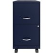 Space Solutions 18in 2 Drawer Metal Mobile Smart Vertical File Cabinet Navy