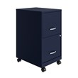 Space Solutions 18in 2 Drawer Metal Mobile Smart Vertical File Cabinet Navy