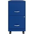 Space Solutions 18in 2 Drawer Metal Mobile Smart Vertical File Cabinet Blue