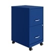 Space Solutions 18in 2 Drawer Metal Mobile Smart Vertical File Cabinet Blue