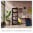 Space Solutions 18in 3 Drawer Metal Mobile Cabinet Ball Bearing Slide Navy