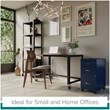 Space Solutions 18in 3 Drawer Metal Mobile Cabinet Ball Bearing Slide Navy