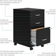 Space Solutions 18in 3 Drawer Metal Mobile Cabinet Ball Bearing Slide Black