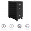 Space Solutions 18in 3 Drawer Metal Mobile Cabinet Ball Bearing Slide Black