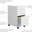 Space Solutions 18in 3 Drawer Metal Mobile Cabinet Ball Bearing Slide White