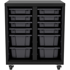 space solutions metal bin storage cabinet mobile 36x30x18 black/graphite