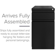 Hirsh 20-inch Deep Mobile Pedestal File 2 Drawer Metal Box Backpack Black