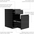 Hirsh 20-inch Deep Mobile Pedestal File 2 Drawer Metal Box Backpack Black