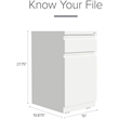 Hirsh 20-inch Deep Mobile Pedestal File 2 Drawer Metal Box Backpack White