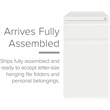 Hirsh 20-inch Deep Mobile Pedestal File 2 Drawer Metal Box Backpack White