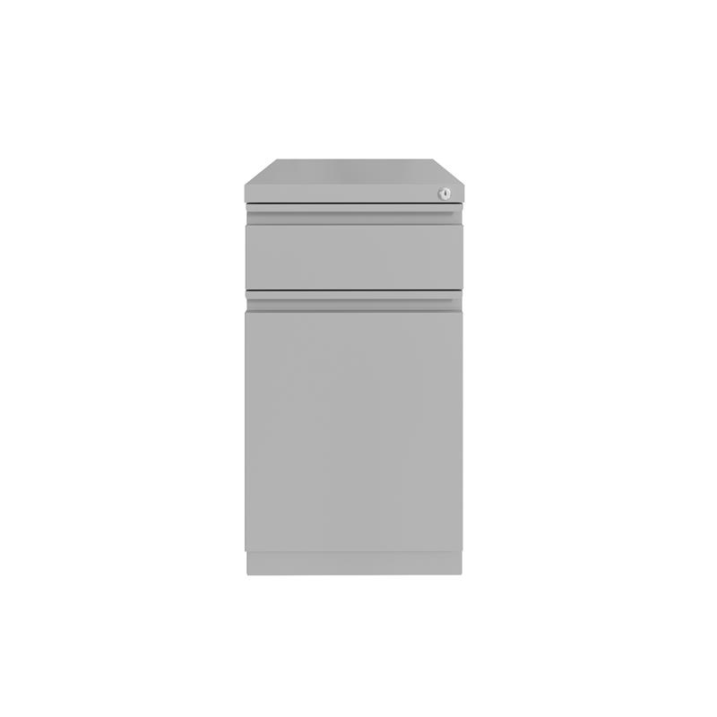 Hirsh 20inch Deep Mobile Pedestal File 2 Drawer Metal Box Backpack Arctic Silver