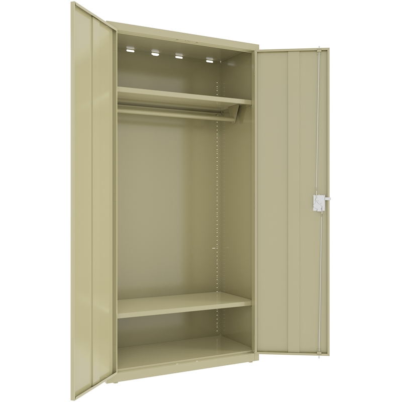 Hirsh Metal Wardrobe Cabinet 18in D x 36in W x 72in H Putty/Beige