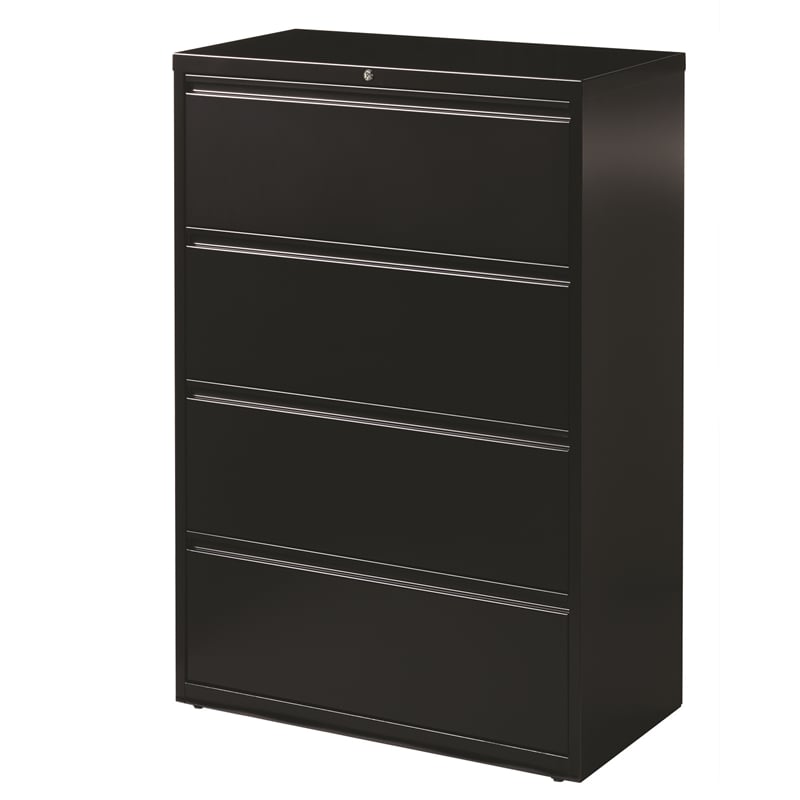 Hirsh 36 inch W Metal 4 Drawer Lateral File with File Folders