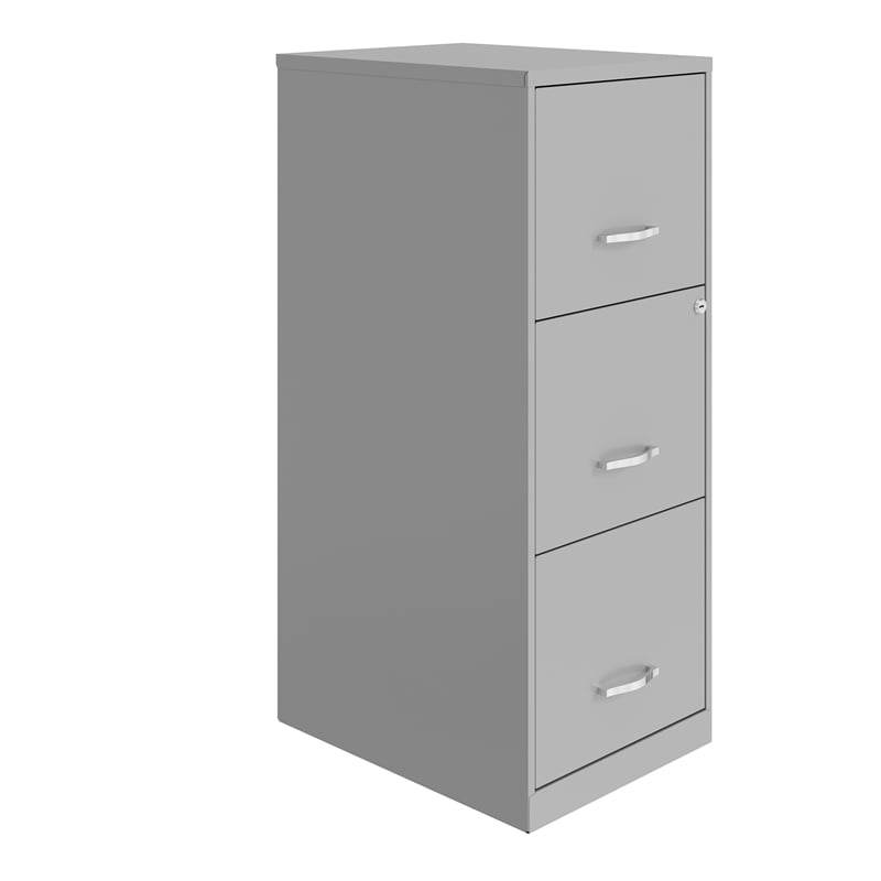 Space Solutions Drawer Modern Metal Vertical File Cabinet with Lock in  Silver