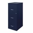Space Solutions 3 Drawer Metal Vertical File Cabinet with Lock in Navy