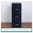 Space Solutions 3 Drawer Metal Vertical File Cabinet with Lock in Navy