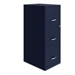 Space Solutions 3 Drawer Metal Vertical File Cabinet with Lock in Navy