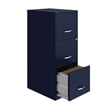 Space Solutions 3 Drawer Metal Vertical File Cabinet with Lock in Navy