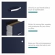 Space Solutions 3 Drawer Metal Vertical File Cabinet with Lock in Navy