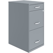 Space Solutions 18 inch 3 Drawer Metal File Cabinet with Pencil Drawer Gray