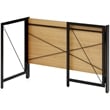 Space Solutions 43 inch Metal Folding Home Office Desk Black/Teak