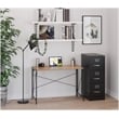 Space Solutions 43 inch Metal Folding Home Office Desk Black/Teak