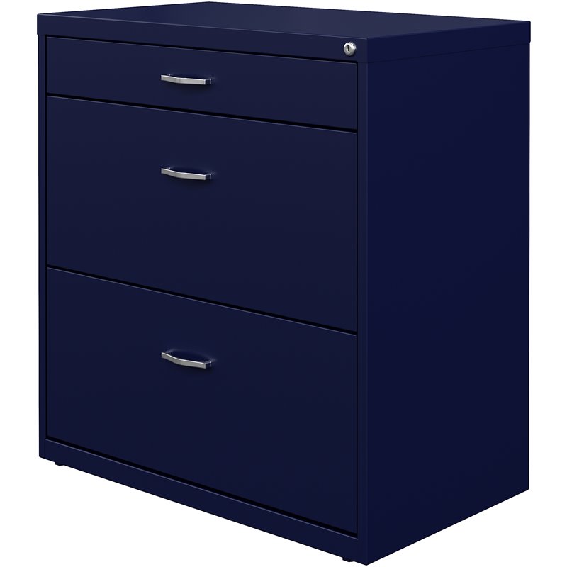 Space Solutions 30W Metal 3 Drawer Home Office File Cabinet Navy   2426700 1 L 