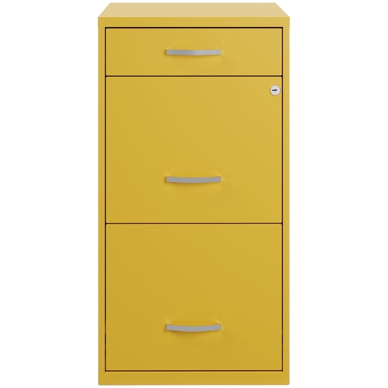 Space Solutions 18 D 3 Drawer Metal Organizer File Cabinet Yellow   2456884 2 L 