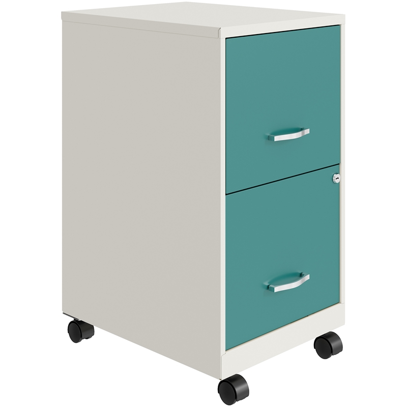 Space solutions 18 inch 2 drawer metal store file cabinet