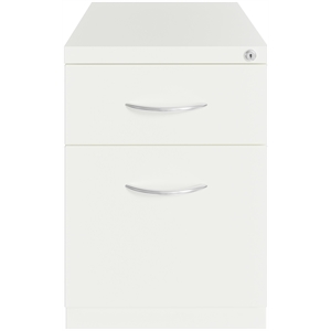 Hirsh 20&quot D Metal Mobile Pedestal File Cabinet 2 Drawer Box-File White