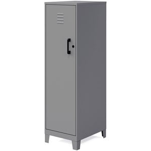 Space Solutions 53.38&quotH 4 Shelf Metal Storage Locker Cabinet Arctic Silver