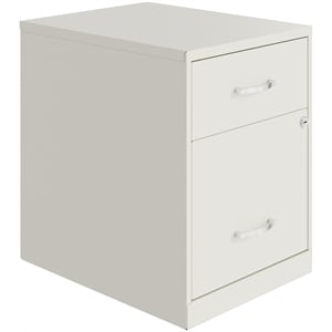 Space Solutions 18&quotD 2 Drawer Vertical Metal File Cabinet - Pearl White