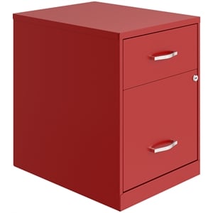 Space Solutions 18&quotD 2 Drawer Vertical Metal File Cabinet - Lava Red