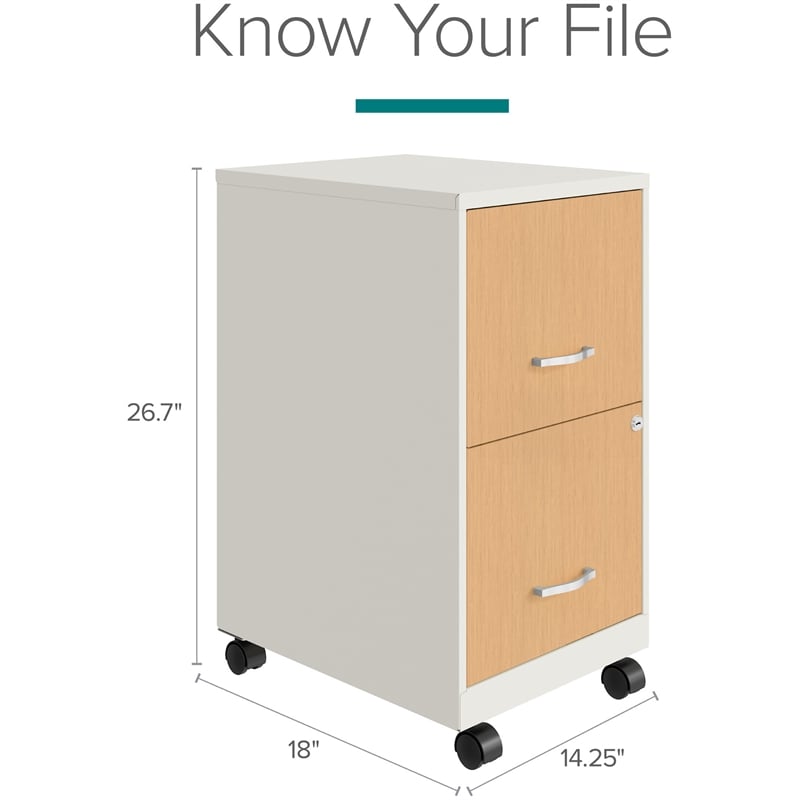 Space Solutions Home Office Metal Desk and Storage Set -  White / Maple